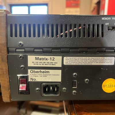 Oberheim Matrix 12 61-Key 12-Voice Synthesizer 1985 - Black image 8
