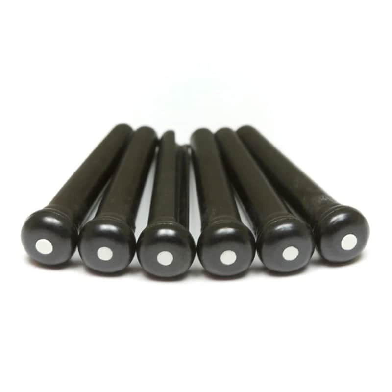 Graph Tech TUSQ Traditional Bridge Pins 2mm Black/White Dot 6pc PP-2122-00 image 1