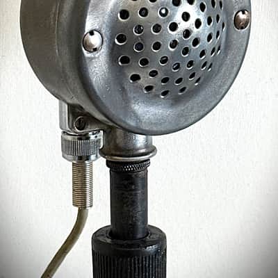 Vintage 1940's Military Dynamic Microphone, original, fully functional, w/stand image 2