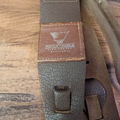 Silver Eagle Pick Pocket 2.5" Guitar Strap Brown Comfortable & Worn image 2