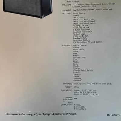 Fender Pro Tube Series Twin Amp 2003-04 - Blackface image 4