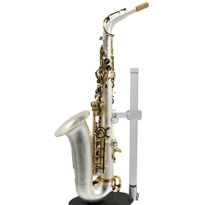 Antigua Winds Model AS4248SQ 'Powerbell' Alto Saxophone - Satin Silver/Gold Keys image 9