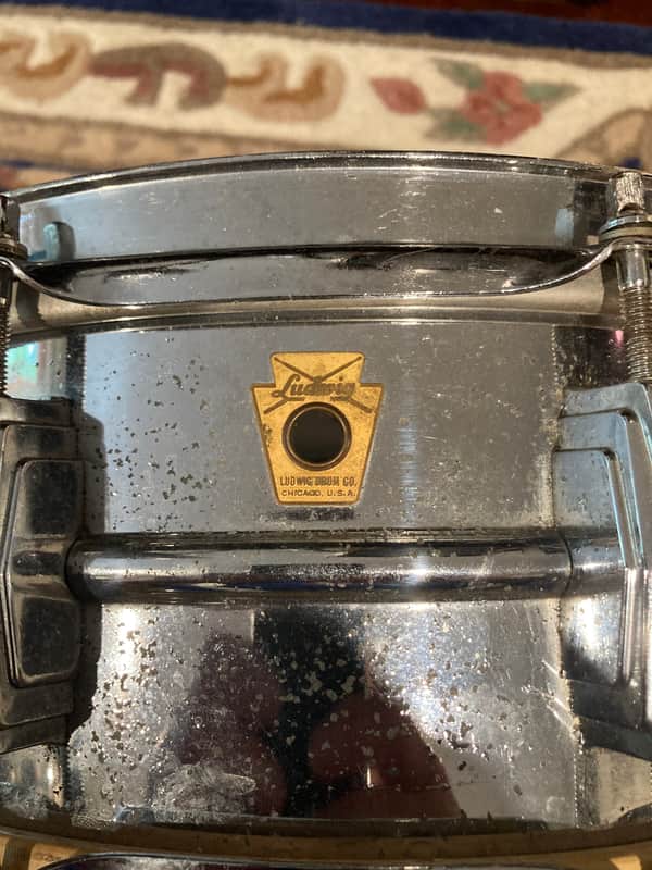 Vintage Ludwig Supraphonic 6 x 14 " 10-Lug Snare Drum with Keystone Badge 1963 - 1969 - Chrome-Plated image 1