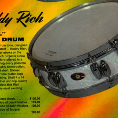 Slingerland - 5.5x14" "Buddy Rich Model" , 5-Ply Snare, 16-lug 1970s image 2