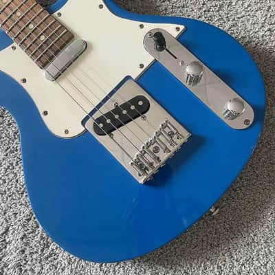 Blue Mini Electric Guitar, Solid Basswood Body, Maple Neck, Rosewood Fingerboard image 8