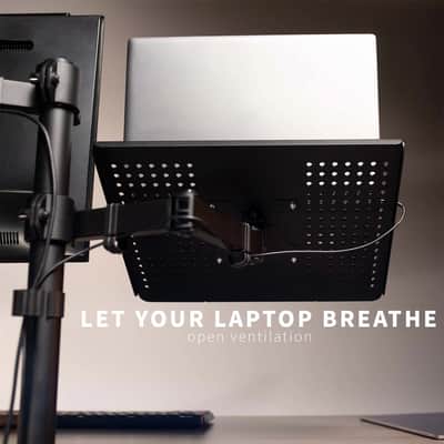 Laptop & Monitor Studio Desk Mount – Adjustable Black VESA Stand for Music Production & Home Studio Setups image 3
