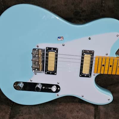 Partscaster Telecaster gold foil style 2023 - Daphne Blue image 5