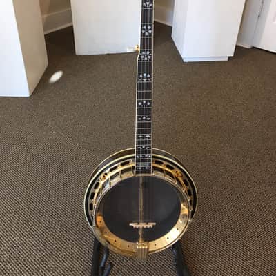Samick SB350TT Banjo  90s Gold with Wood Hard Shall Case image 1