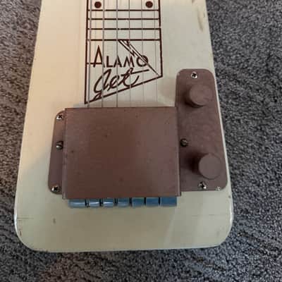 1960s Alamo Jet Lap Steel with Original Case - Tan and Brown image 2