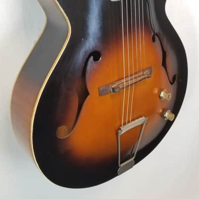 Old Kraftsman Vintage Archtop Hollowbody Electric Guitar, Single Pickup, 2-Tone Sunburst, Late '40s image 3