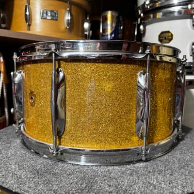 WFL Zephyr Lug Snare Drum In Gold Sparkle image 2
