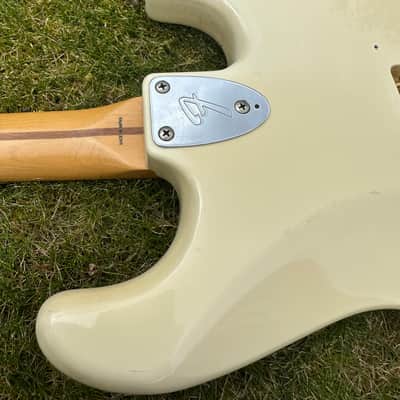 ‘85 Fender MIJ Strat Jimi Hendrix Lefty To Righty Conversion Olympic White Rosewood image 9
