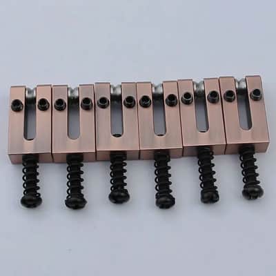 6PCS Red Bronze Brass Materiel Guitar Bridge Roller Saddles 10.8MM image 1