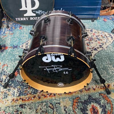 Terry Bozzio's DW - 16x14" Collector's Series Bass Drum 1998- Satin Ebony. Autographed! image 6