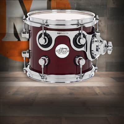 DW Design Series Maple Suspended Tom, 7x8 - Cherry Stain Gloss Lacquer w/Chrome Hardware (DDLG0708STCS) image 1