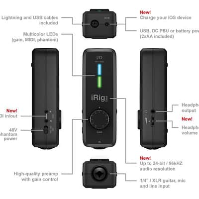 IK Multimedia iRig Pro I/O Audio Midi Interface UPC 888680715168 image 2
