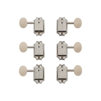 Gibson PMMH-060 Deluxe Vintage White Button Nickel Tuning Machine Set image 1