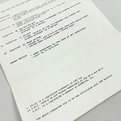 PRS Original 1986–89 Rotary Switch Instruction Sheet — Early Factory Paper image 3