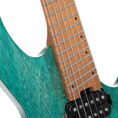 Cort Space 6GTR Multi-Scale Electric Guitar w/Gig-bag. Semi Gloss Turquoise DIRECT SHIP image 6