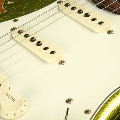 2023 - Fender Custom Shop Eddie's Guitars Exclusive Dealer Select Roasted 1963 Stratocaster Heavy Relic - Chartreuse Sparkle #XN15600 image 24