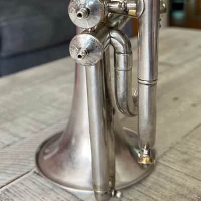 Antique Cornet “Omnia Vincent” New York Retailer Silver Plate c.1890s — Player Restorable image 4