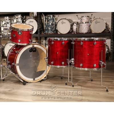 DW Performance 4pc Lacquer Drum Set 24/13/16/18 Cherry Stain image 2