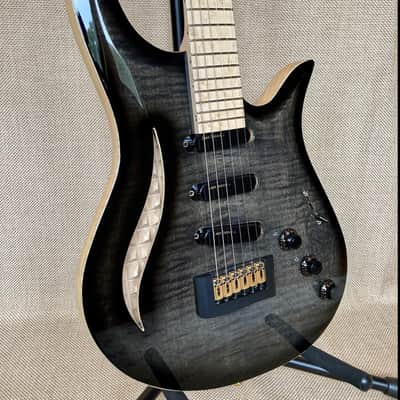 Wreck Guitars Blue Morpho Classic 2020 Trans Black Top Finish in High Gloss image 2