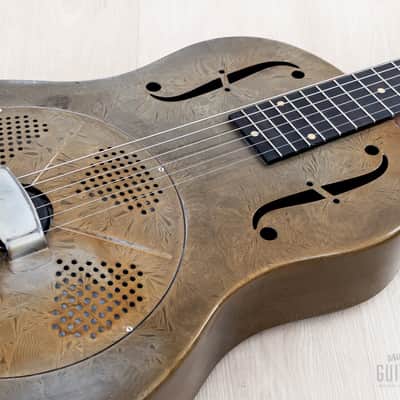 1931 National Sears, Roebuck & Co. Duolian Vintage Single Cone Resonator Frosted Duco w/ Case image 6