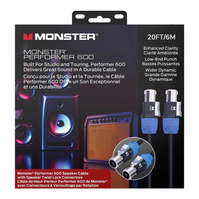 Monster Performer 600, Speaker 20 ft/6m - Speak-On (VMP60006) - Black image 1