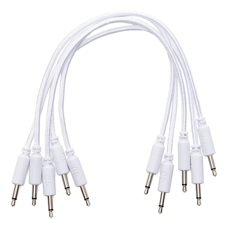 Erica Synths Eurorack Patch Cables (30cm White Braided x 5) image 1