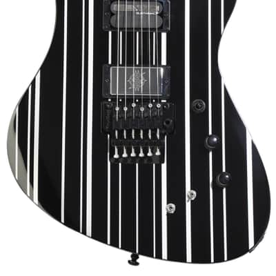Schecter Synyster Gates Custom-S Electric Guitar - Gloss Black with Silver Stripes image 3