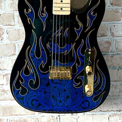Fender James Burton USA Telecaster 2022 - Blue Paisley Flames image 2