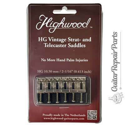 Highwood Contoured Vintage Strat Saddles HG 10,50 (2-1/16"52mm) - Nickel Gloss image 11