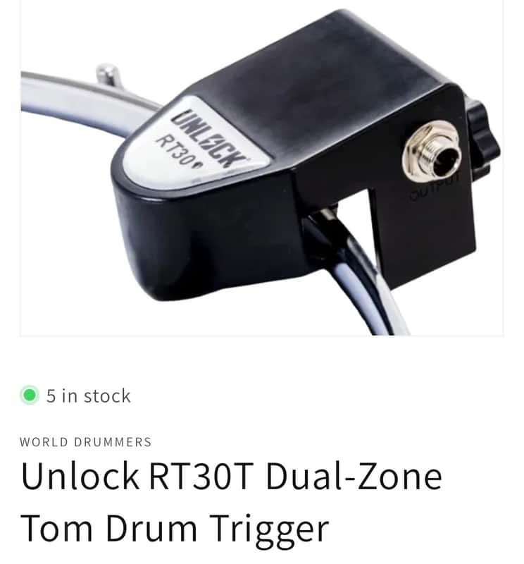 Unlock RT30T snare/tom drum trigger 2025 - Black image 1