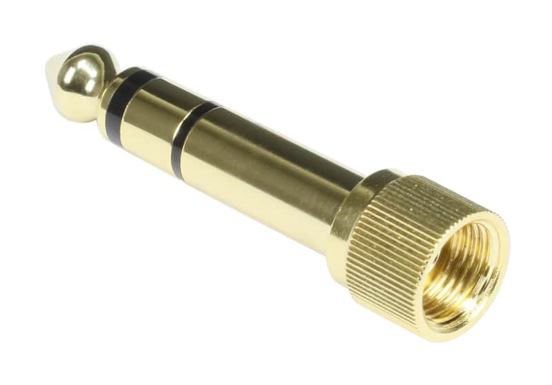 Pig Hog Headphone Adapter - 3.5mm(F)-1/4"(M) Stereo Adapter, Threaded PA-ST35THRD image 1