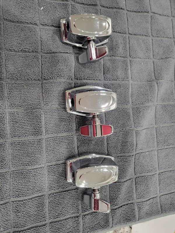Tama Floor Tom Leg Mounts (3) - Chrome (used) MTB25 T-bolt image 1