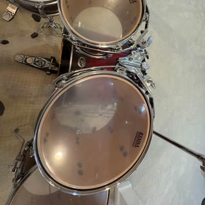 Tama VP52KRSTRB Silverstar 10/12/16/22/5x14" 5pc Birch Shell Pack 2010s - Transparent Red Burst image 9