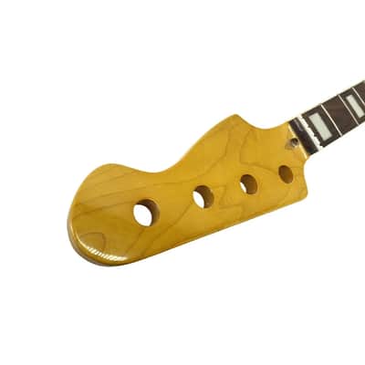 Full Scale 34" Bass Neck – Maple with Rosewood Fingerboard, 20 Jumbo Frets, Block Inlay, Bolt-On image 3