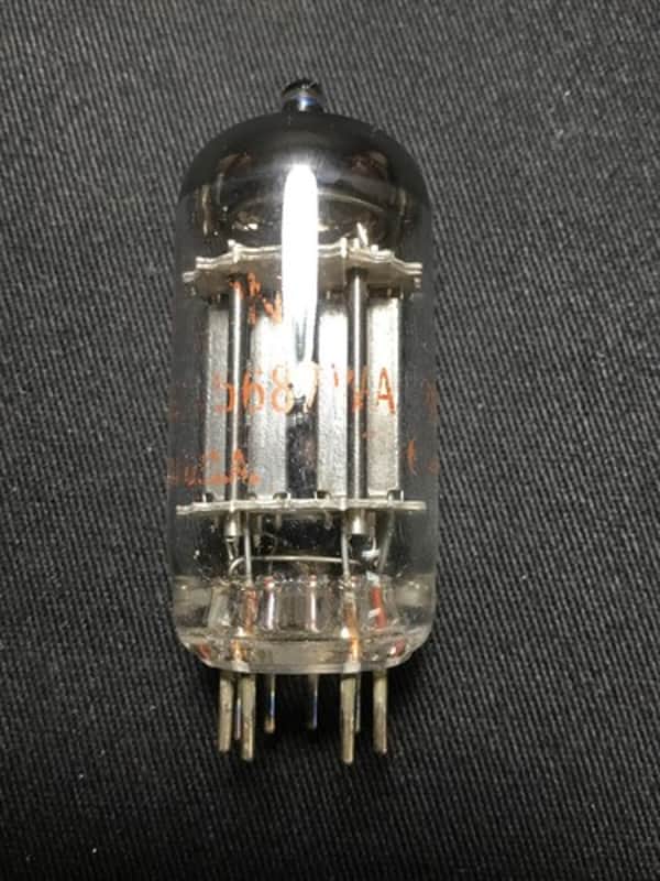 RAYTHEON 5687 Black Plate AUDIO Vacuum Tube VINTAGE Made In USA TESTED #8.7700 image 1