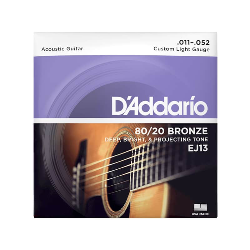 D'Addario EJ13 Acoustic Guitar Strings 80/20 Bronze Custom Light 11-52 image 1