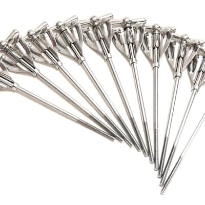 (10) Ludwig Tension Rods (T Rods) & Claws for Pioneer Club Date Bass Drum, Original Brass Washers - 1960s / INSPECTED & TESTED image 2