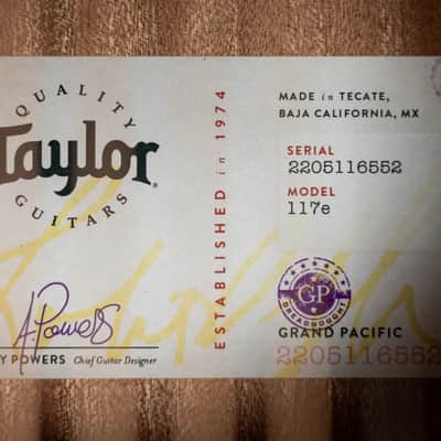 Taylor 117e Grand Pacific Acoustic/Electric Guitar with Gig Bag image 15