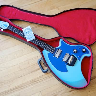 1973 Ovation Breadwinner Vintage Solidbody Electric Guitar USA Made Blue w/ Original Hardshell Case image 16
