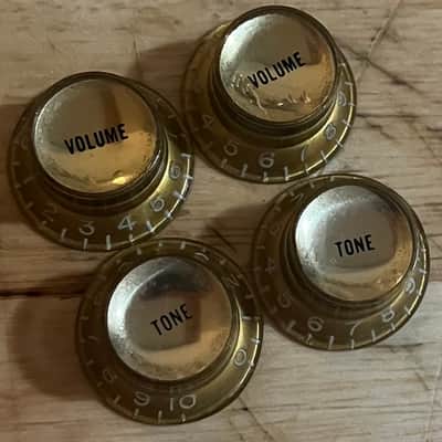 vintage early-mid 60’s Gibson gold reflector knobs image 6