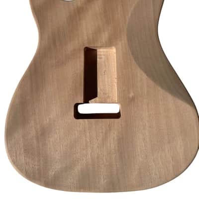 Mahogany Wood Guitar SSS Stratocaster Strat Style Body with Veneer Quilted Maple Top image 2