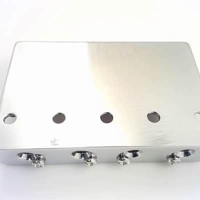 True Custom Shop® Chrome 4 String High Mass Thin Block Bass Bridge for Fender Jazz and P Bass image 5