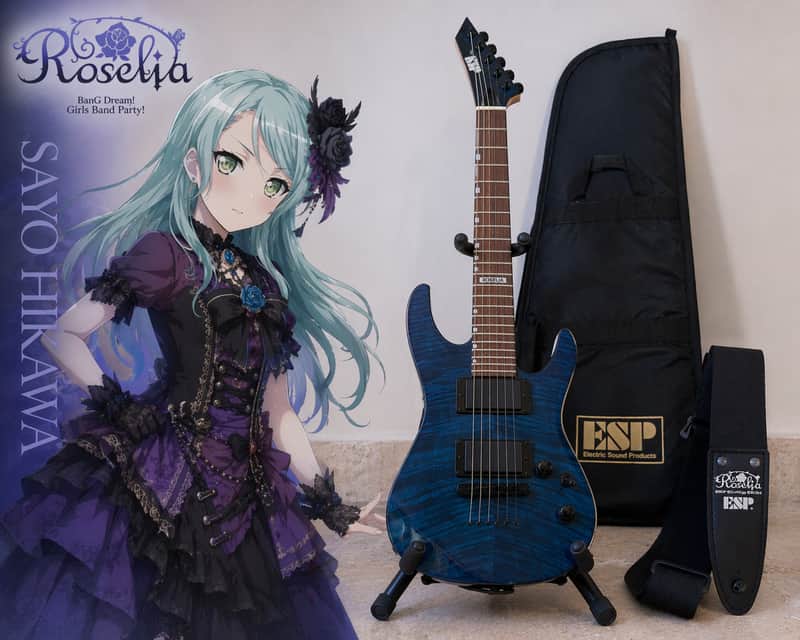 ESP BanG Dream! M-II SAYO Mini Roselia Guitar + Strap + ESP Gig Bag + Stand – Excellent image 1
