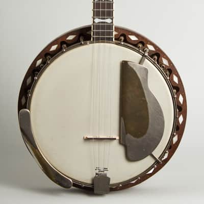 Plectrum Banjo, made by Lyon & Healy, c. 1925, black hard shell case. image 3