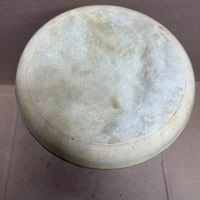 World Beat Percussion Ceramic Djembe Hand Drum w/ Original Beater – Cracked Base image 6