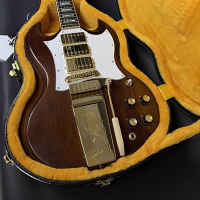 Gibson Custom M2M 1963 Les Paul SG Custom 3-PU Maestro VOS Gold Hardware - Walnut image 8